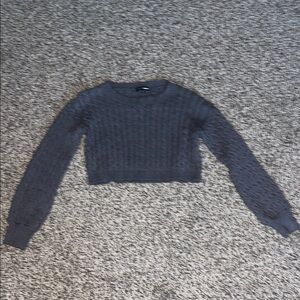 Gray Cable Knit Women's Sweater
